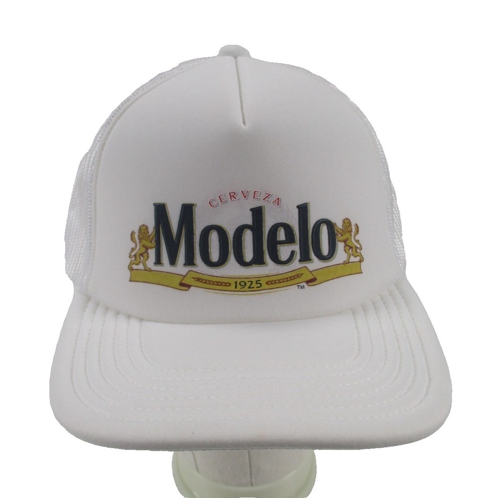 Modelo Beer Cerveza White Snapback Mesh Foam Front Trucker Street wear Hat Cap